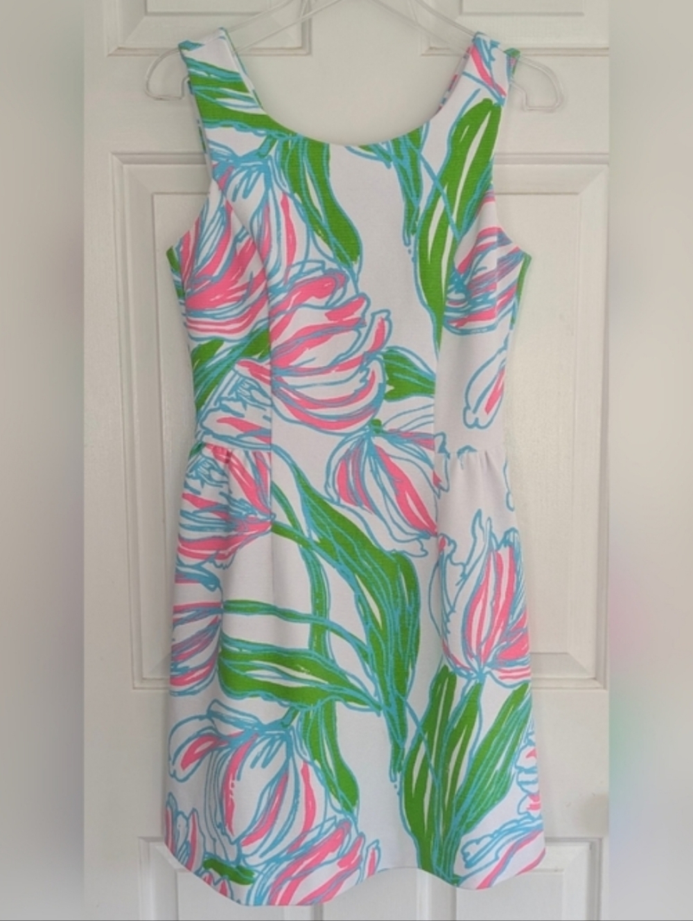 Lilly Pulitzer Bella Fit-And-Flare Resort White "Ring The Bellboy" Floral Dress
